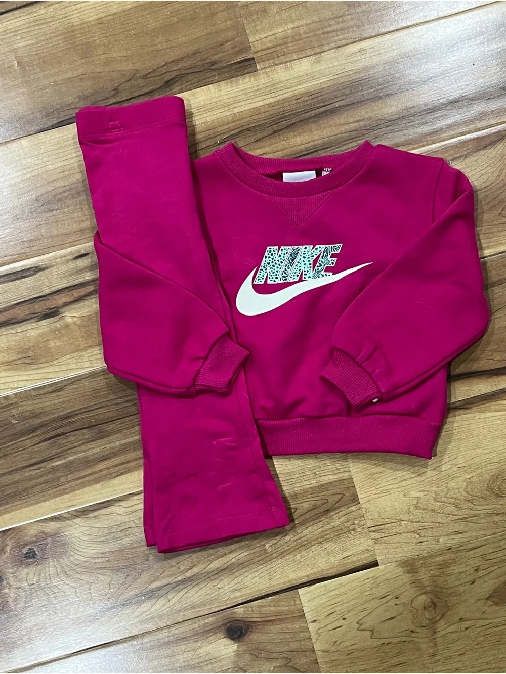 Nike Hot Pink Girls Sweatshirt & Leggings Set